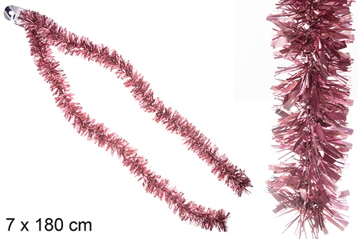 [120386] Boa cheveux larges rose mat 7x180 cm