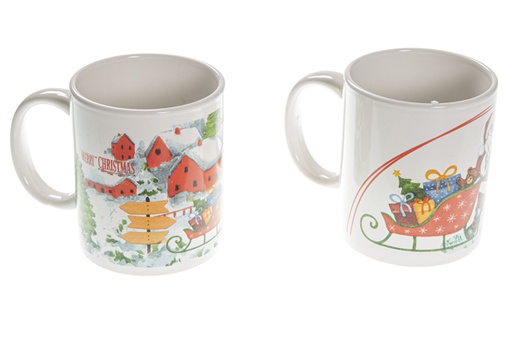 [120430] Christmas ceramic mug assorted decoration 9,5 cm
