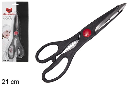 [120721] Forbici da cucina manico nero 21 cm