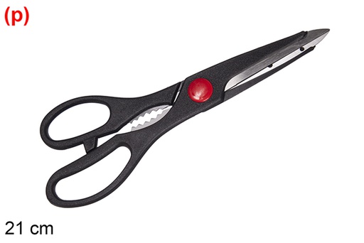 [120721] Tijeras cocina mango negro 21 cm