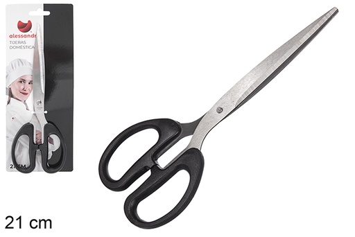 [120722] Forbici domestiche manico nero 21 cm