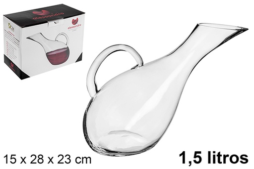 [120787] Luna crystal decanter with handle 1,5 l.