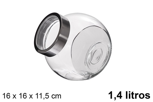 [120805] Pot en verre avec couvercle transparent 1,4 litres