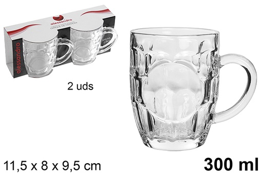 [120807] Pack 2 vasos cristal tanque de cerveza 300 ml