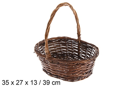 [120811] Brown oval wicker baskets 35x27x13 cm