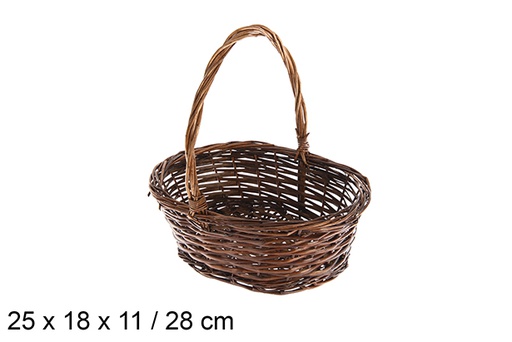 [120813] Brown oval wicker baskets 25x18x11 cm