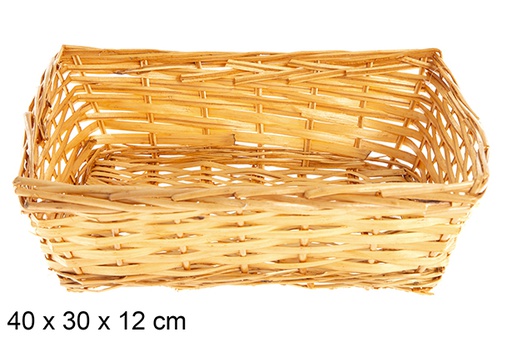 [120820] Rectangular honey wicker baskets 40x30x12 cm