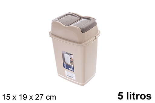 [120836] Easy beige tilting lid bin 5 l.