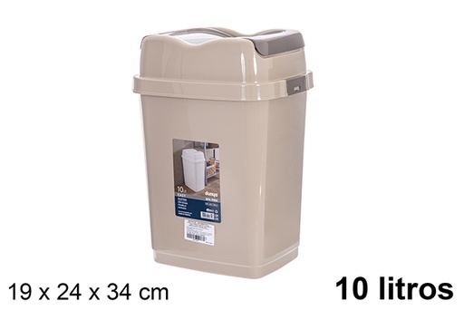 [120837] Contentor com tampa basculante Easy bege 10 l.