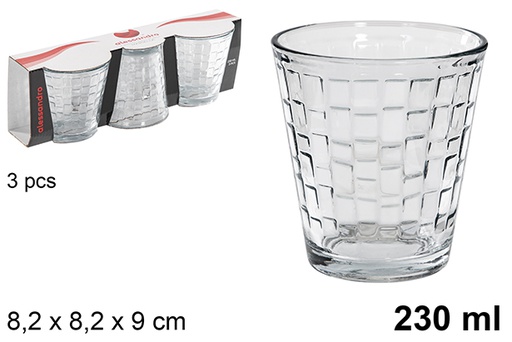 [120847] Pack 3 verres à eau en verre Marsella 230 ml