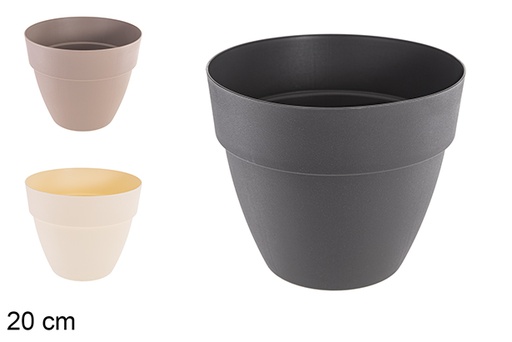 [120868] Pote de plástico cores sortidas 20 cm
