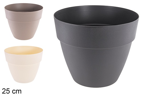 [120869] Pote de plástico cores sortidas 25 cm