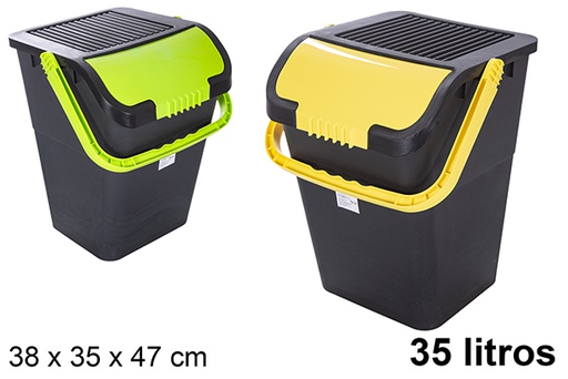 [120876] Stackable recycling trash can 35 l.