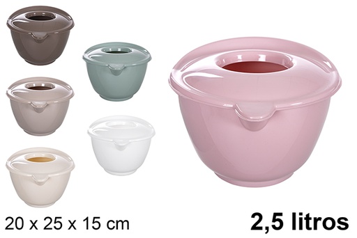 [120878] Plastic mixing bowl with lid 2,5 l.