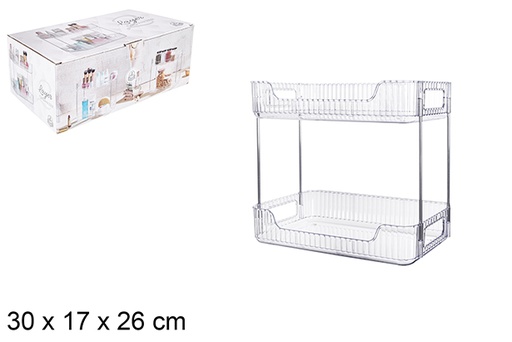 [120894] Organizer 2 shelves white 30x17x26 cm