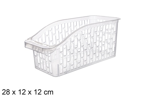 [120898] Organisateur de rangement en plastique transparent 28x12x12 cm