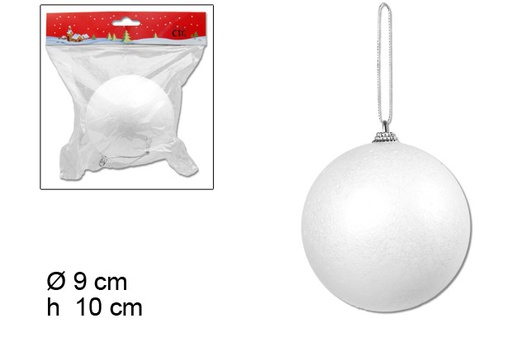 [049982] White Christmas ball 9 cm