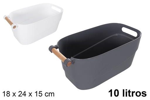 [120925] Cestino portaoggetti retrò in plastica 10 l.