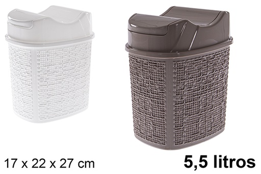 [120937] Poubelle en plastique avec couvercle basculant 5,5 l.