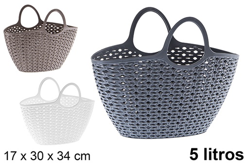 [120941] Bolso plástico calado colores surtidos 5 l.