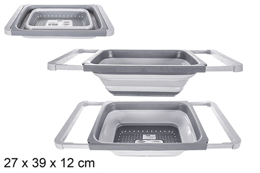 [120946] Escurridor plástico plegable rectangular gris