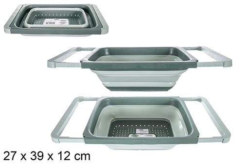 [120947] Scolapiatti pieghevole rettangolare in plastica verde