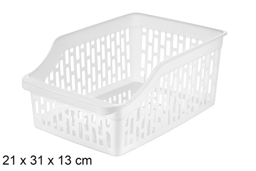 [120960] Bandeja organizadora de plástico branco Tidy L