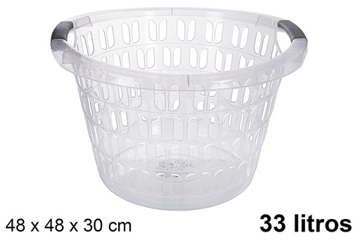 [120973] Transparent plastic laundry basket 33 l.