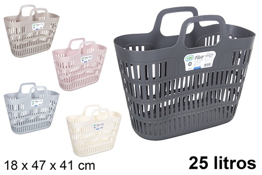 [120977] Sac shopping en plastique avec poignées 25 l.