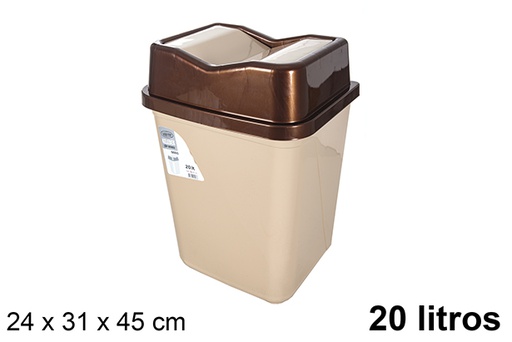 [120984] Butterfly swing lid plastic trash can 20 l.