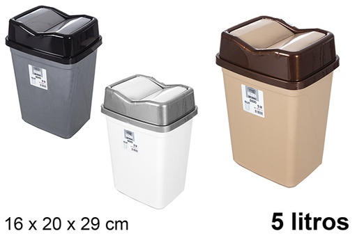 [120986] Pattumiera in plastica con coperchio basculante Butterfly 5 l.