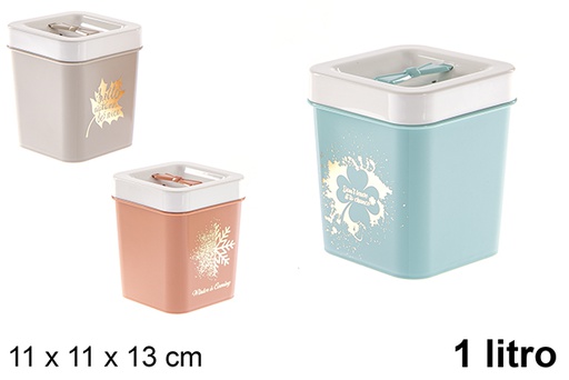 [120997] Boîte de rangement en plastique coloré 1 l.