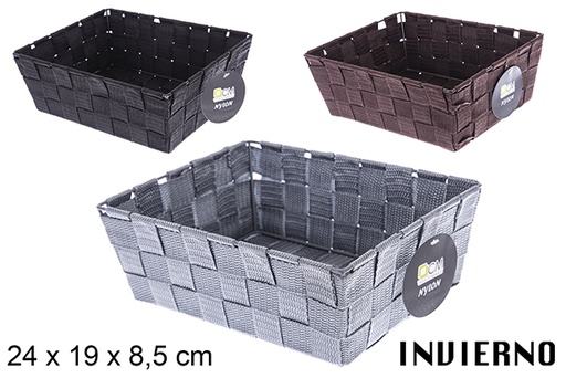 [121009] Cestino in nylon colore Invierno 24x19x8,5 cm