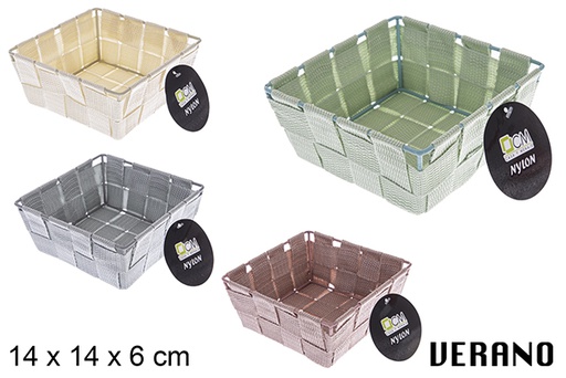 [121013] Cesta nylon colores Verano 14x14x6 cm