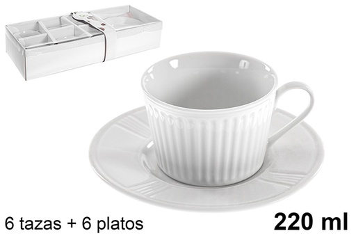 [121066] Pack  6 tazze caffè con latte + 6 piattini 220 ml