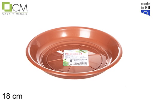 [121092] Assiette pot brillant en terre cuite 18 cm