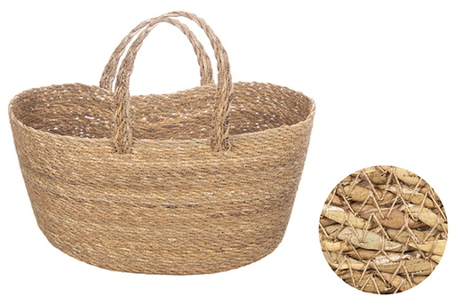 [121120] Capazo seagrass mediano con asa corta