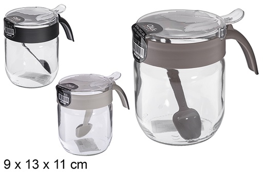 [121176] Round glass jar for sugar/spices