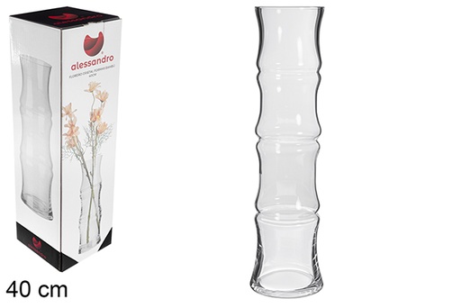 [121236] Bamboo-shaped glass vase 40 cm