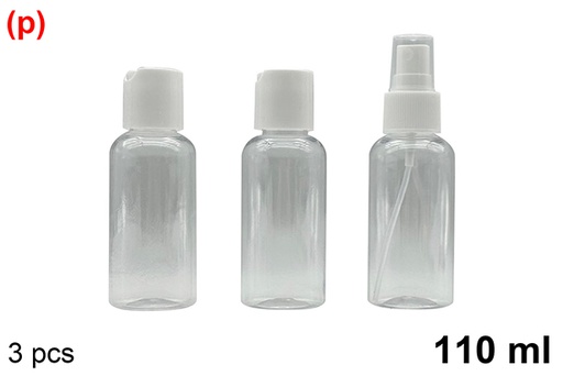 [121266] Pack 3 3 travel cosmetic bottles 110 ml