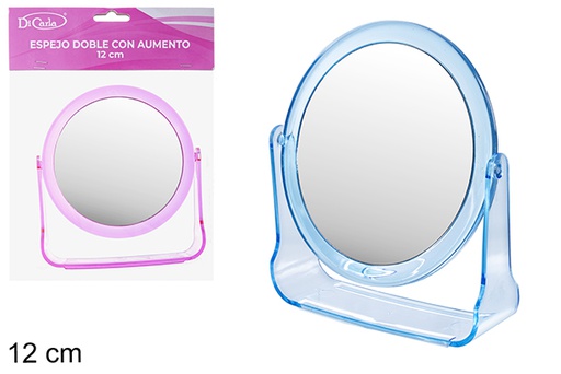 [121267] Miroir double avec grossissement rond couleur 12 cm