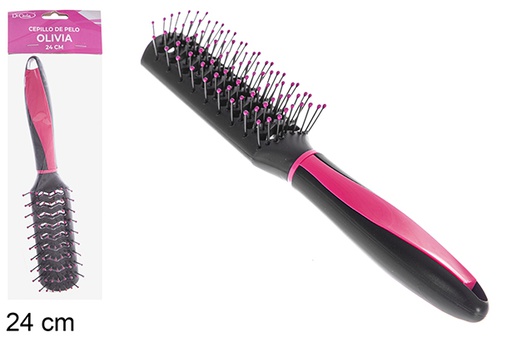 [121272] Spazzola per capelli Olivia manico colorato 24 cm