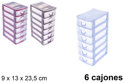 [121273] Mini cómoda de plástico 6 gavetas