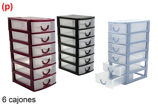 [121273] Mini plastic chest of drawers 6 drawers