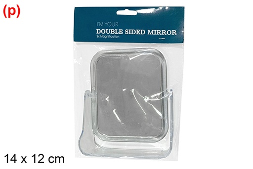 [121303] Espejo doble con aumento rectangular 14x12 cm