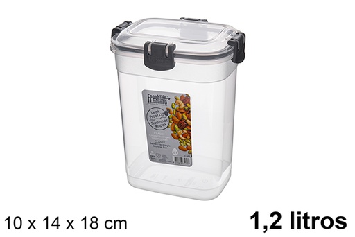 [121320] Lancheira retangular hermética de plástico 1,2 l.