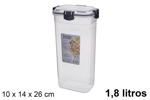 [121321] Rectangular airtight plastic lunch box 1,8 l.