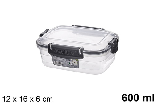 [121322] Lunch box rettangolare ermetico in plastica da 600 ml