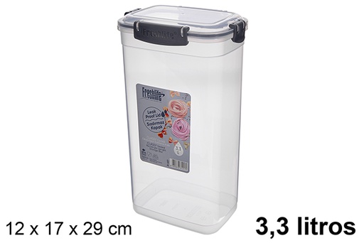 [121325] Rectangular airtight plastic lunch box 3,3 l.