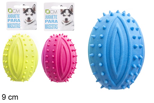 [121342] Juguete mascotas rugbi con sonido 9 cm